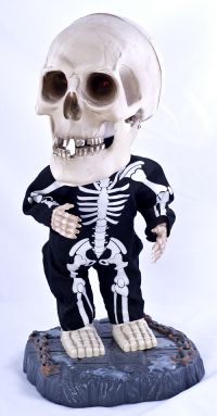 Gemmy SUPERFREAK Big Headed Dancing Skeleton Musical Halloween Display